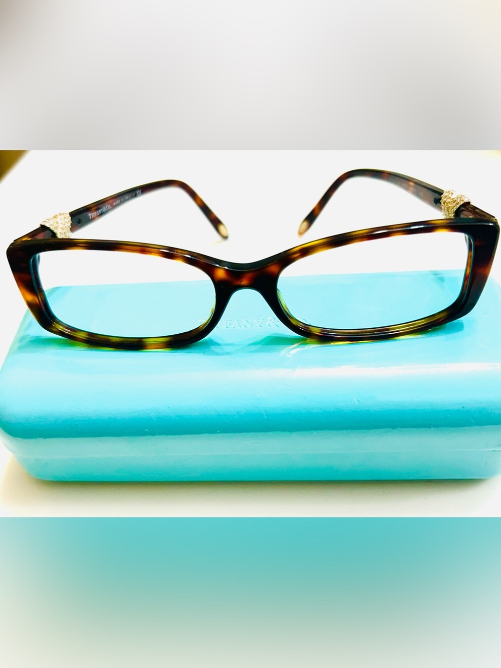 Tiffany & Co. Women's Rectangle Eyeglasses Frame only - Tortoise